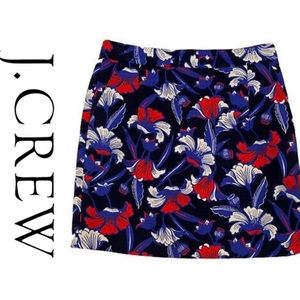 J. CREW Basketweave Floral Cotton Skirt